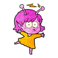 cartoon alien girl