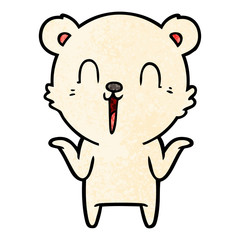 happy cartoon polar bear with no worries