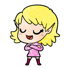 happy cartoon elf girl