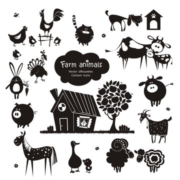 Farm animal icons.