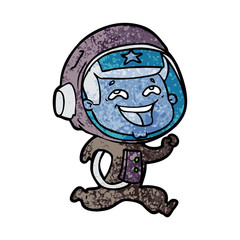 cartoon laughing astronaut