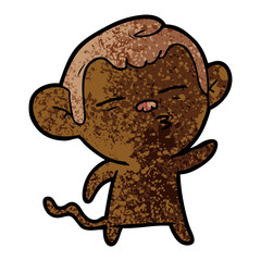cartoon suspicious monkey