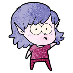 cartoon elf girl staring