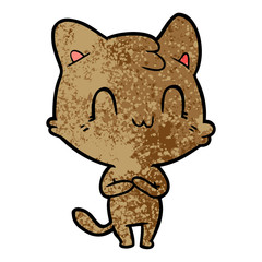 cartoon happy cat