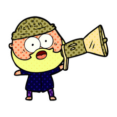 cartoon surprised bearded man