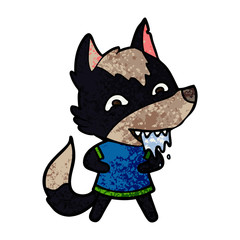 cartoon hungry wolf
