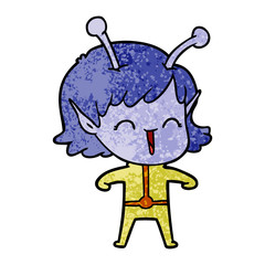 cartoon alien girl laughing