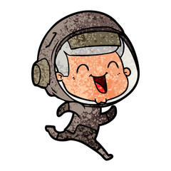 happy cartoon astronaut