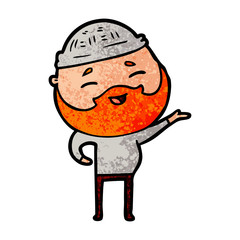 cartoon happy bearded man