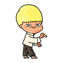 annoyed cartoon boy
