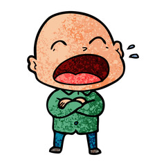 cartoon shouting bald man