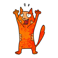 cartoon panicking cat