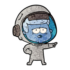 cartoon tired astronaut