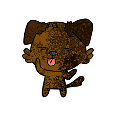 cartoon dog sticking out tongue