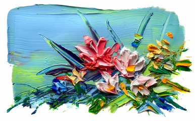 Oil painting flowers