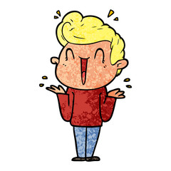 cartoon excited man