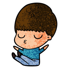 cartoon calm boy