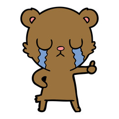 crying bear cartoon character