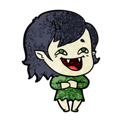 cartoon laughing vampire girl