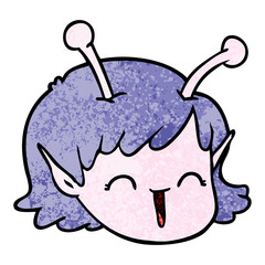 cartoon alien space girl face
