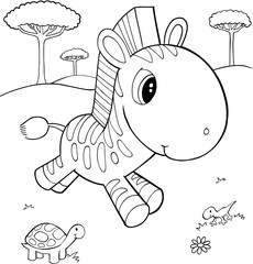 Cute Zebra Vector Illustration Art