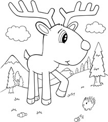 Cute Wildlife Deer Vector Illustration Art