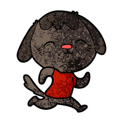 happy cartoon dog running