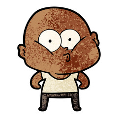 cartoon bald man staring