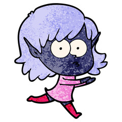cartoon elf girl staring