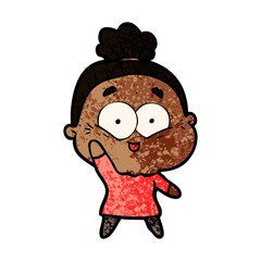 cartoon happy old woman