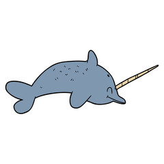 cartoon narwhal © lineartestpilot