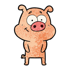 happy cartoon pig