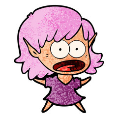 cartoon shocked elf girl