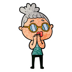 cartoon woman wearing spectacles