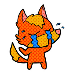 sad little fox cartoon character