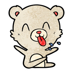 rude cartoon polar bear sticking out tongue