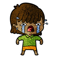 cartoon girl crying
