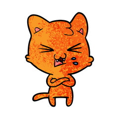 cartoon cat hissing
