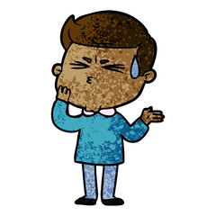 cartoon man sweating