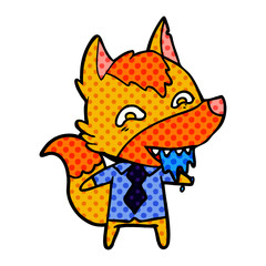 office worker fox cartoon character