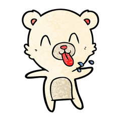 rude cartoon polar bear sticking out tongue