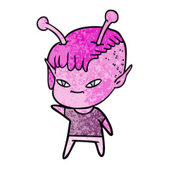 cute cartoon alien girl