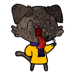 cartoon panting dog