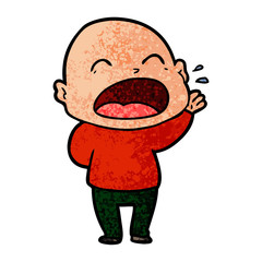 cartoon shouting bald man