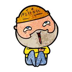 Obraz premium cartoon happy bearded man