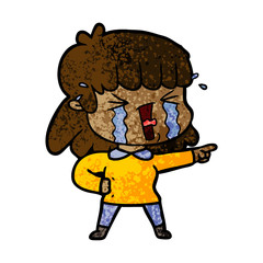 cartoon woman in tears