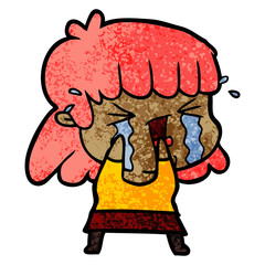 cartoon woman in tears