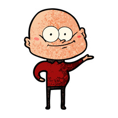 cartoon bald man staring