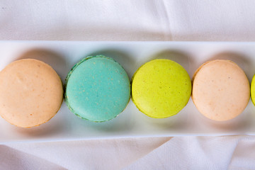 Yummy Macarons Served in White Plate