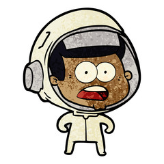 cartoon surprised astronaut